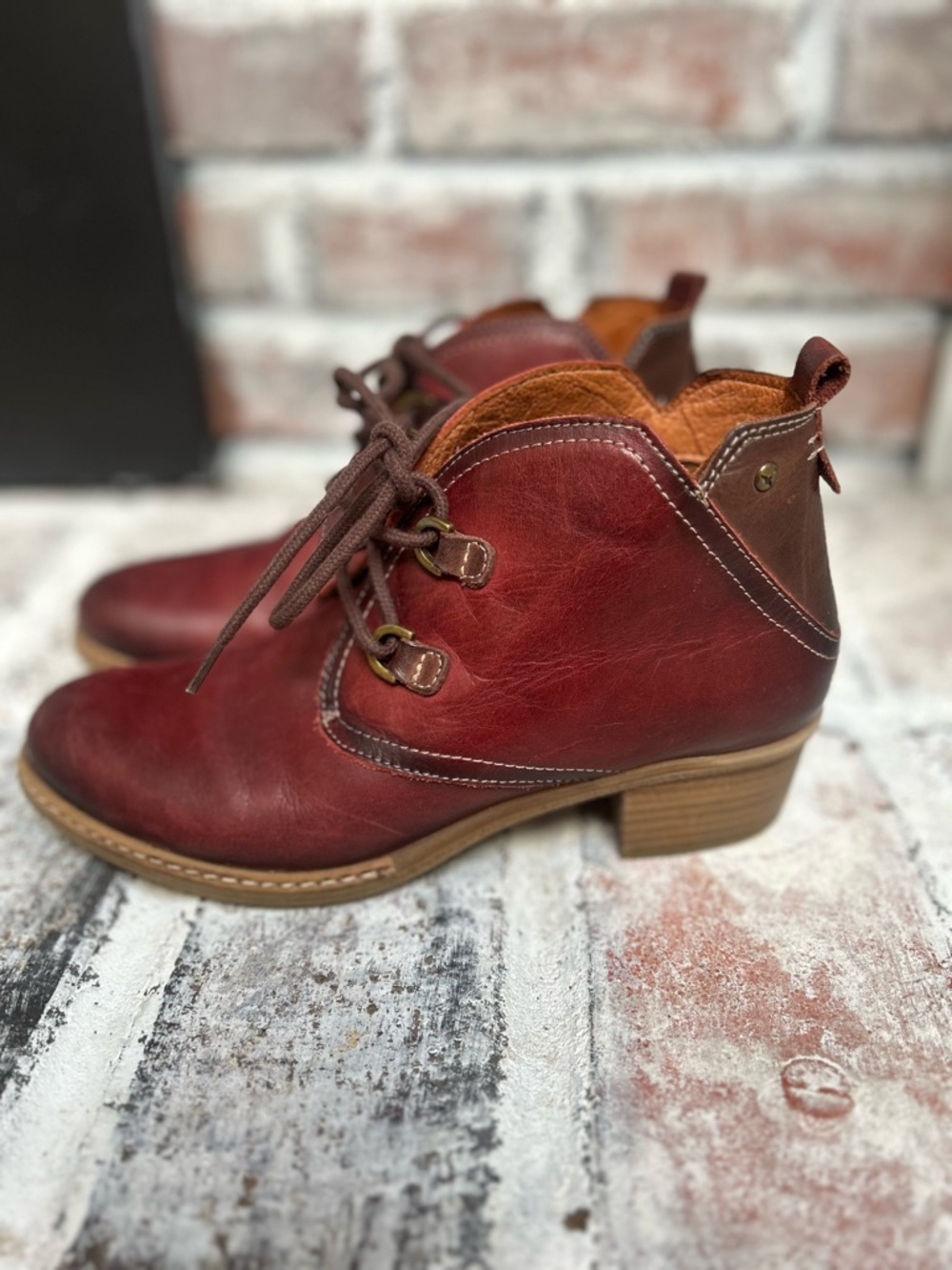 Pikolinos Zaragoza women's ankle boots red mahogany Size 38